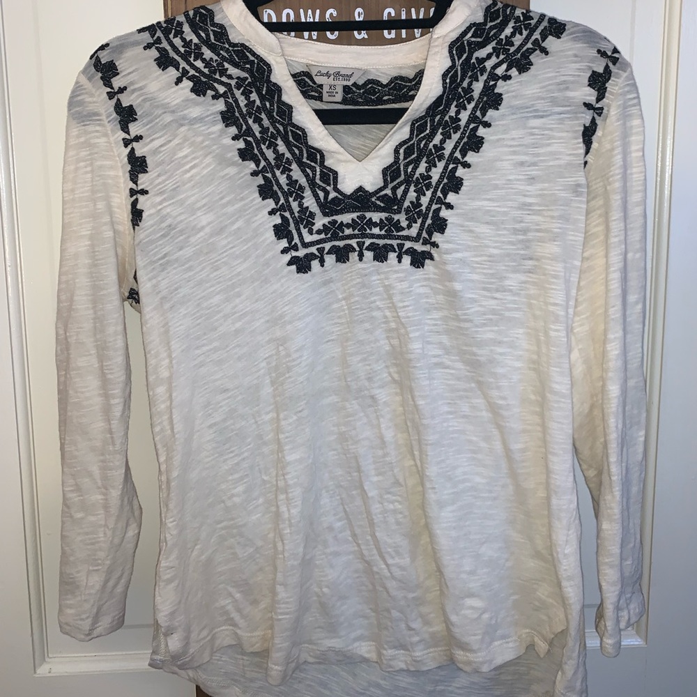 Lucky brand long sleeve cream shirt
